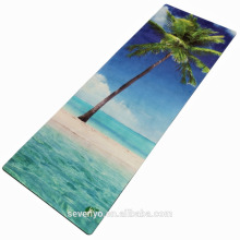 fashion eco-friendly sea view tree printing pattern flower yoga mat towel YT-007